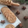 Baking Cookies Fondant Cake Dough Engraved Roller Rolling Pin