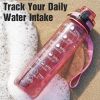 Water Bottle, 32oz Motivational Sports Water Bottle with Time Marker - Times to Drink - Tritan, BPA Free, Wide Mouth Leakproof
