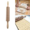 Baking Cookies Fondant Cake Dough Engraved Roller Rolling Pin