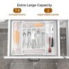 Extra Large Expandable Silverware Organizer, BPA-Free Food-Safe Cutlery Flatware Organizer, Kitchen Utensil Drawer Organizer