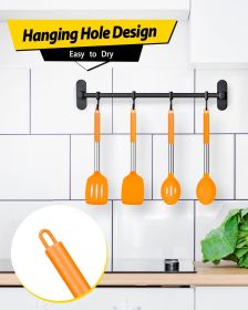 Pack of 4 Silicone Cooking Utensils Set, Non Stick Large Solid Spatulas, Heat Resistant Slotted Spoons, Ideal BPA Free Kitchen Turners for Frying (Material: Silicone)
