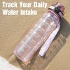 Water Bottle, 32oz Motivational Sports Water Bottle with Time Marker - Times to Drink - Tritan, BPA Free, Wide Mouth Leakproof