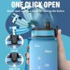 Water Bottle, 32oz Motivational Sports Water Bottle with Time Marker - Times to Drink - Tritan, BPA Free, Wide Mouth Leakproof