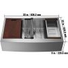 Farmhouse Kitchen Sink, 304 Stainless Steel Drop-In Sinks, Top Mount Single Bowl Basin with Ledge & Accessories