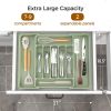 Extra Large Expandable Silverware Organizer, BPA-Free Food-Safe Cutlery Flatware Organizer, Kitchen Utensil Drawer Organizer